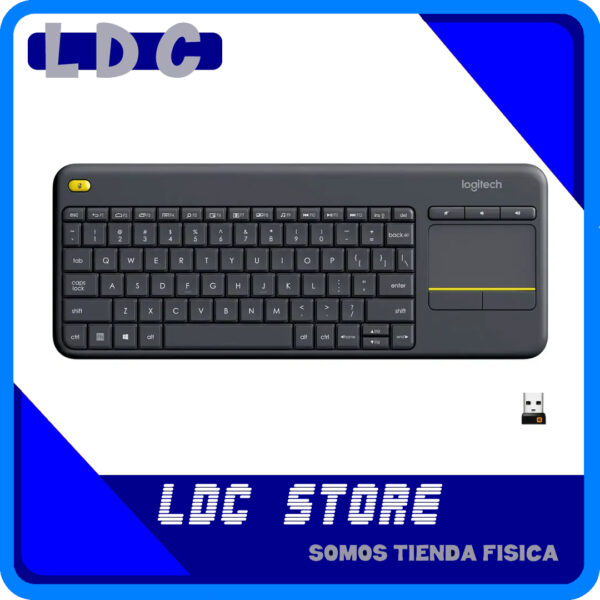 Teclado Logitech inalámbrico Bluetooth K400 Plus con panel táctil incorporado
